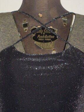 NWT Shimmery Metalic Glittery Black Strappy Dress Bodycon Small PACIFIC REPUBLIC